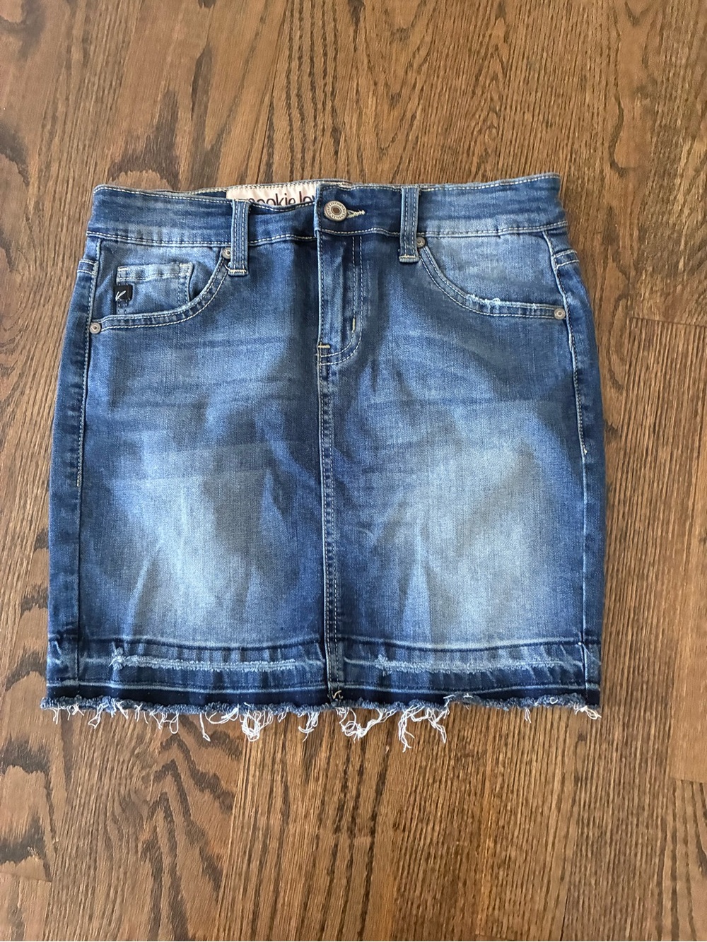 Denim Mini Skirt in Blue - Stretch Casual Style